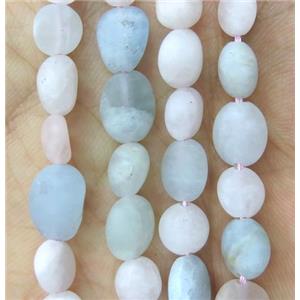 matte Morganite chip beads, freeform, multi color, approx 5-8mm