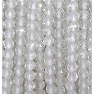 faceted round Clear Quartz bead, approx 2.5mm dia