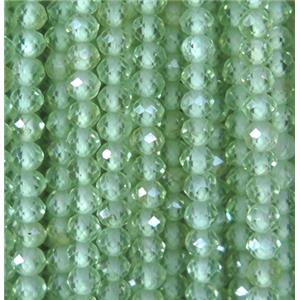 faceted round green peridot beads, approx 2.5mm dia