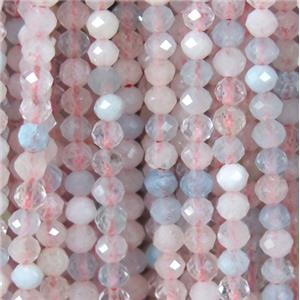 faceted round Morganite beads, pink, approx 2.5mm dia