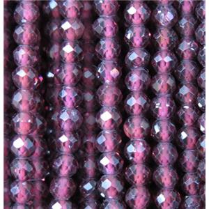 faceted round tiny Garnet beads, approx 3mm dia