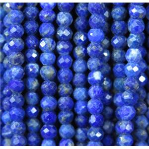 faceted round Lapis Lazuli tiny beads, blue, approx 2.5mm dia