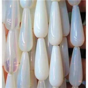 white opalite bead, teardrop, approx 10x30mm