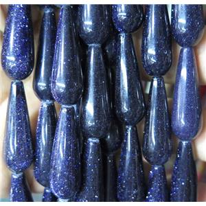 blue sandstone bead, teardrop, approx 10x30mm