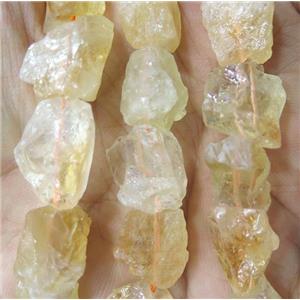 golden Citrine nugget chip beads, freeform, rough, approx 10-18mm
