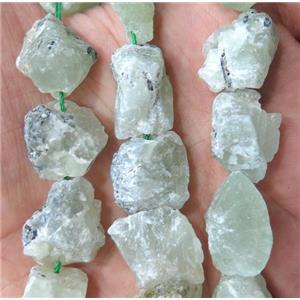 green prehnite nugget beads chip, freeform, rough, approx 10-18mm