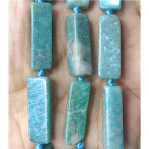 green Russian Amazonite cuboid beads, approx 10x30mm