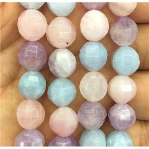 Morganite Beads, Pumpkin, faceted round, approx 8mm dia