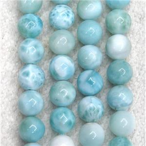 natural Larimar beads, round, blue, AAA-grade, approx 6mm dia