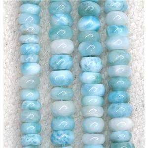 natural Larimar beads, rondelle, blue, AAA-grade, approx 5x8mm