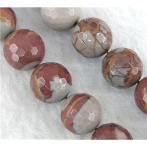faceted round natural Noreena jasper beads, approx 20mm dia, 15.5 inches