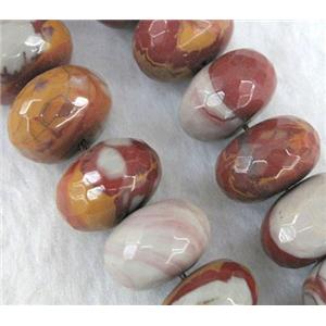 natural Noreena jasper beads, faceted rondelle, approx 12x18mm, 15.5 inches