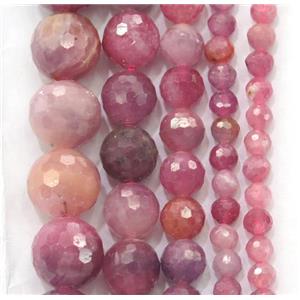 natural Ruby beads, faceted round, approx 5.5mm dia