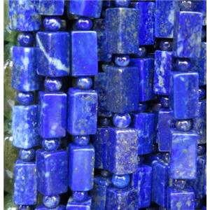 blue Lapis Lazuli cuboid beads, approx 5x10mm