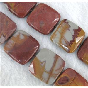 natural Noreena jasper beads, faceted square, approx 12x12mm, 15.5 inches