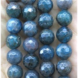 faceted round Apatite beads, AB-grade, approx 10mm dia