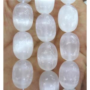 natural white Calcite barrel beads, approx 13x18mm