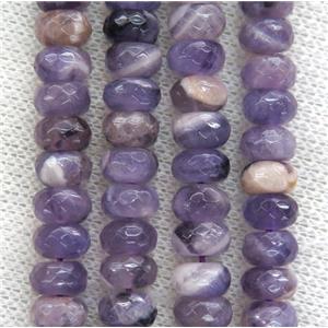 Amethyst beads, faceted rondelle, approx 7x12mm