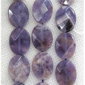Amethyst beads, faceted oval, approx 15x20mm