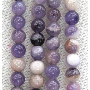 round Amethyst beads, purple, approx 4mm dia