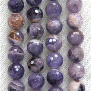 Amethyst beads, faceted round, approx 8mm dia