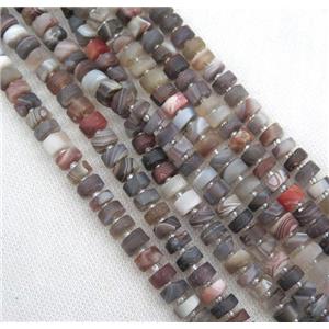 gray Botswana Agate heishi beads, matte, approx 10-13mm