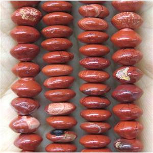 red jasper beads, flying saucer, approx 8mm dia