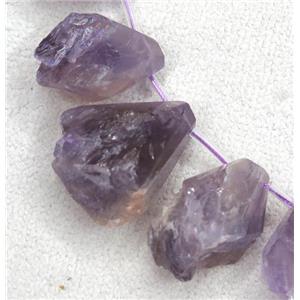 purple Amethyst collar beads, teardrop, faceted, approx 15-35mm