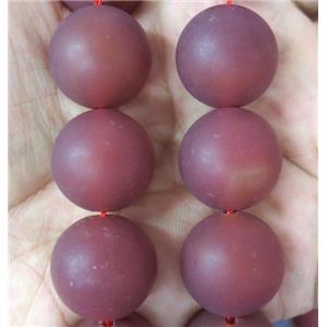 large round Red Agate beads, matte, approx 20mm dia