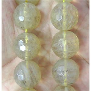 large coffee Watermelon Quartz beads, faceted round, approx 18mm dia