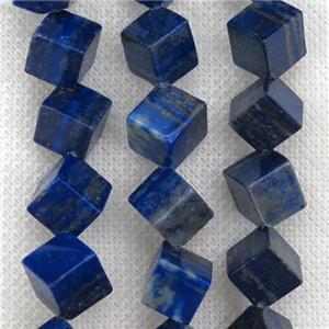 blue Lapis Lazuli cube beads, approx 9x9mm