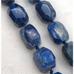 blue Lapis Lazuli Nugget Beads, faceted freeform, approx 15-20mm