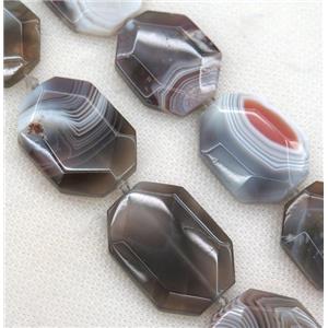 Botswana Agate slice beads, faceted freeform, approx 20-35mm