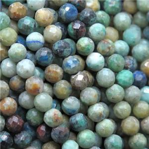 tiny faceted round Chrysocolla beads, approx 4mm dia