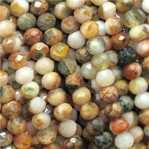 mix tiny gemstone beads, faceted rondelle, approx 2x3mm