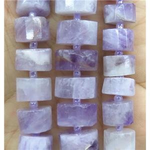 purple Chalcedony bead, faceted heishi, approx 7-11mm dia