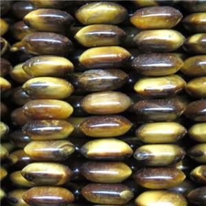 yellow Tiger eye stone beads, abacus, approx 4x10mm