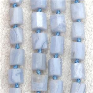 Blue Lace Agate chip bead, tube, approx 7-9mm