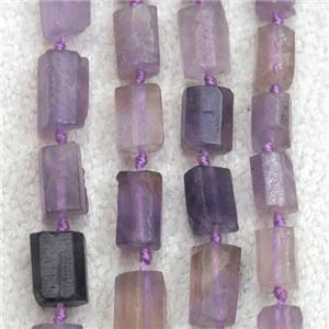 Ametrine beads chip, tube, purple, approx 7-9mm