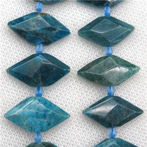 blue Apatite beads, faceted bullet, approx 13-22mm