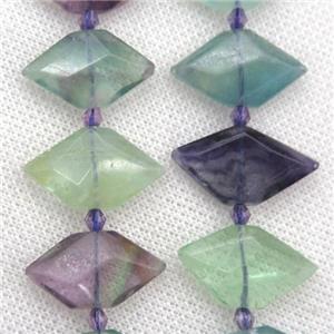 Fluorite beads, faceted bullet, approx 13-22mm