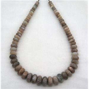 gray MoonStone collar beads, rondelle, approx 8-18mm