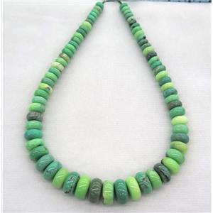 green Grass Agate collar beads, rondelle, approx 8-18mm