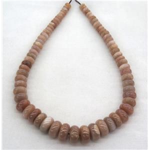 orange MoonStone collar beads, rondelle, approx 8-18mm