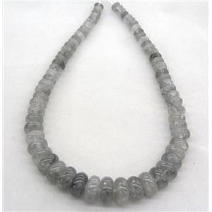 natural Gray Cloudy Quartz collar beads, rondelle, approx 8-18mm