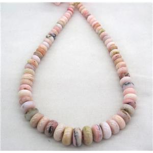 pink Opal Jasper collar beads, rondelle, approx 8-18mm