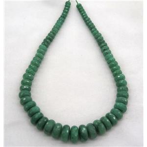 green Aventurine collar beads, faceted rondelle, approx 8-18mm