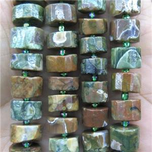Rhyolite beads, faceted heishi, approx 7-11mm