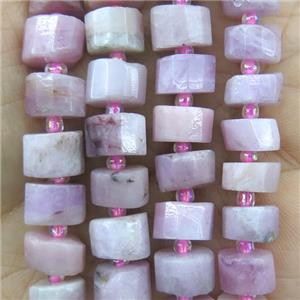 Kunzite beads, faceted heishi, approx 7-11mm