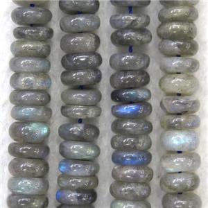 Labradorite heishi beads, gray, approx 4x8mm